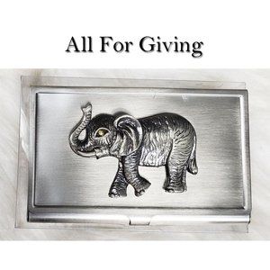 Elephant Safari Business Card Holder NWT